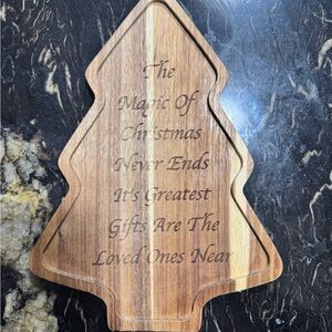 Wooden Christmas Tree Shaped Plaque